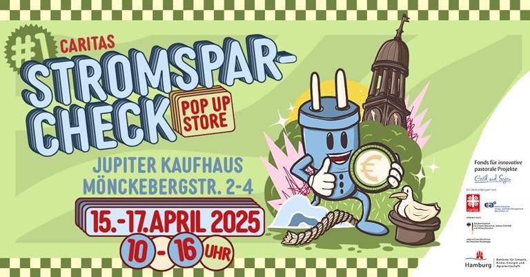 Illustration mit Stecki, einem Symbol für den Stromsparcheck