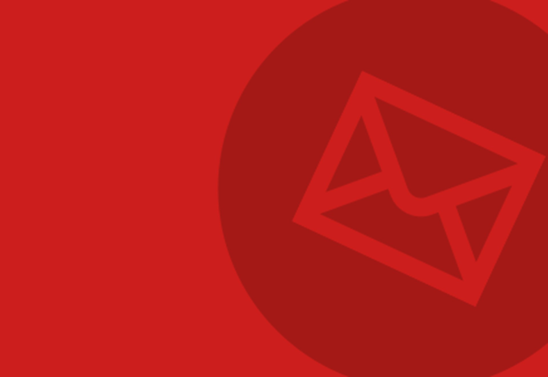 rote Fläche mit Briefumschlag als Symbol für Newsletter
